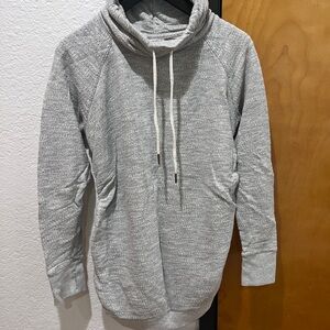 Isabel Maternity Heather Gray Textured Cowl Neck Sweater